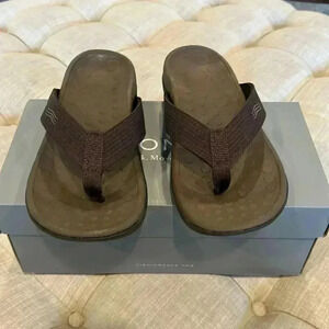 Vionic 44 Wave Orthotic Brown Thong Sandals 7